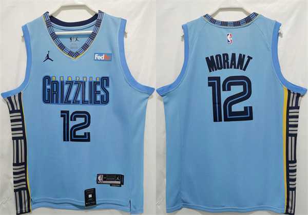 Men's Memphis Grizzlies #12 Ja Morant Blue Stitched Jersey,We sell and wholesale Men's Memphis Grizzlies #12 Ja Morant Blue Stitched Jersey on line form chian!